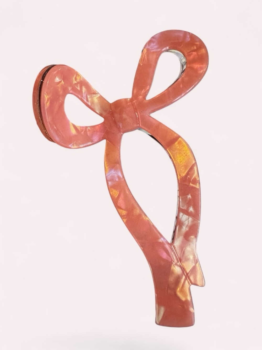 Piper K Bow Hair Clips - Coral and Pearl Blue - Picture 2 of 3
